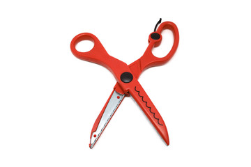 Red Scissors isolated on white background.