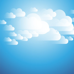 Clouds on the Sky - Background Design Template for Posters, Flyers, Postcards, Headers or Web Banners - Vector Illustration