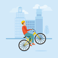 Young guy rides a bike and performs complex stunts.