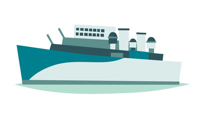 Ship Belfast London museum vector Illustration. England landmark, London symbol cartoon style. Isolated white background