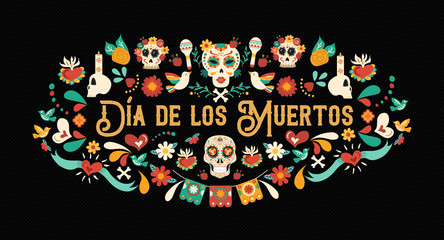 Day of the dead spanish language greeting card