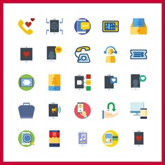 telephone icon. telemarketer and receive vector icons in telephone set. Use this illustration for telephone works.