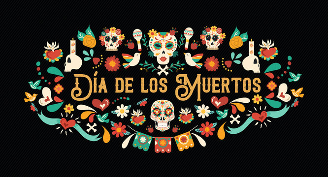 Day of the dead spanish language greeting card