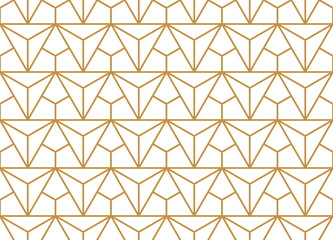 The geometric pattern with lines. Seamless vector background. White and gold texture. Graphic modern pattern. Simple lattice graphic design