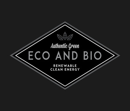 Bio authentic renewable energy white on black