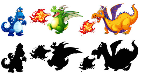 Obraz premium Different design of dinosaur set