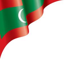 Maldives flag, vector illustration on a white background