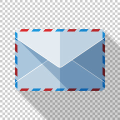 Obraz premium Sealed envelope icon in flat style with long shadow on transparent background