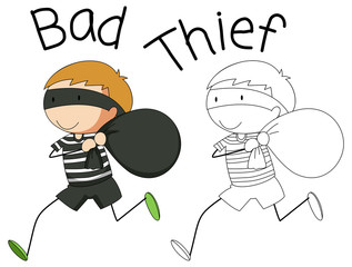 Doodle bad thief character