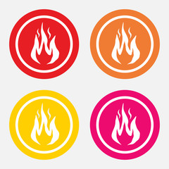 icons fire, heat, ignition