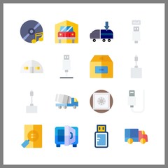 storage icons set. dawn, financial, valentine and data graphic works