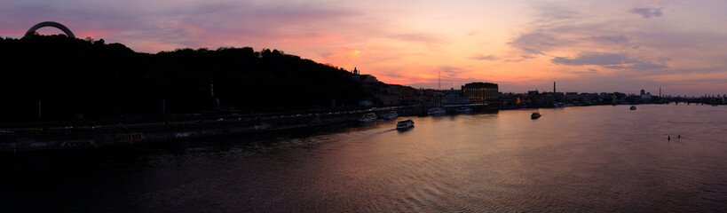 View on K�iv during sunset. City landscape.