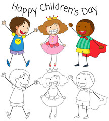 Doodle children day graphic