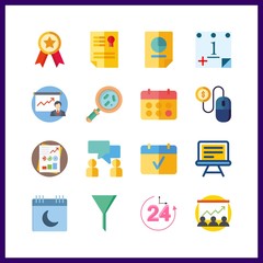 management icons set. revenue, manager, remind and computer graphic works