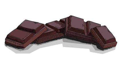 Vector illustration of drawing chocolate bars.