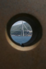 Fototapeta na wymiar The Port of Gruz, view from cruise ship just outside the city of Dubrovnik