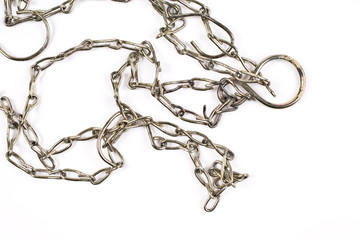 Metal chain isolated on white background.
