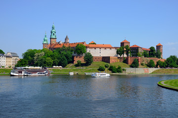 Wawel Hill and the architectural complex in Krakow, on the left bank of the Vistula.