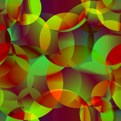 Vector abstract seamless background from space yellow and green bright circles and bubbles for fabric or gift accessories on a luminous background.