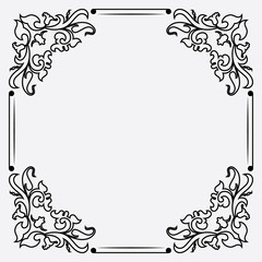 Decorative frame in vintage style. for registration of invitation, diplomas, cards, notebooks.