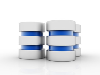 3d rendering Database storage network concept