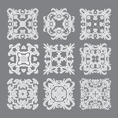 Set of isolated ornaments of different geometric shapes. vector illustration.