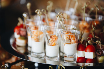 Delicious canapes as event dish in luxary restaurant.