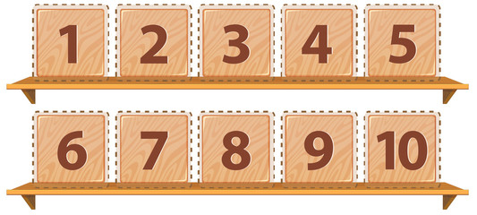 Math number on wooden template