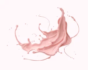 Küchenrückwand glas motiv pink Foundation liquid splash, 3d illustration. © Anusorn