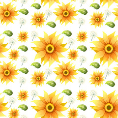 Fototapeta na wymiar Sunflower on seamless background