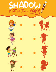 Obraz na płótnie Canvas Children activity shadow matching game