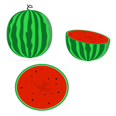 watermelon half a watermelon watermelon in a cut
