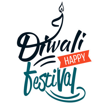 Diwali religious Hindu holiday emblem with candle