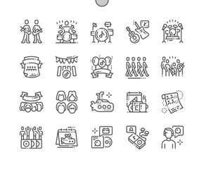 World Beatles Day Well-crafted Pixel Perfect Vector Thin Line Icons 30 2x Grid for Web Graphics and Apps. Simple Minimal Pictogram - obrazy, fototapety, plakaty