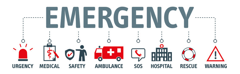 banner emergency vector design concept