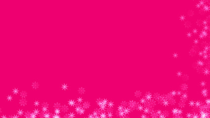 Abstract background with a variety of colorful snowflakes. Big and small.