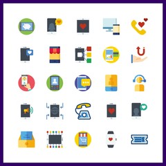 25 telephone icon. Vector illustration telephone set. phone call and receive icons for telephone works