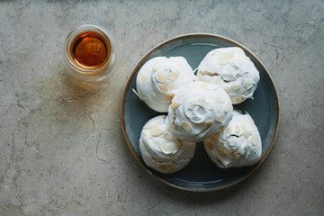 dessert souffle and tea cup