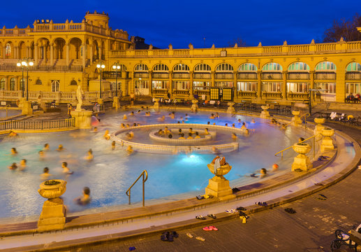 Szechnyi Thermal Bath Spa In Budapest Hungary