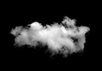 Cloud isolated on black background.