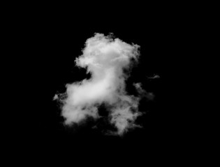 Cloud isolated on black background.