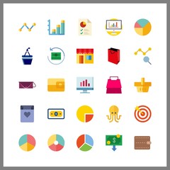 25 market icon. Vector illustration market set. to accept and money icons for market works