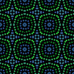 Seamless abstract pattern background with a variety of colored circles.