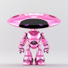 Fototapeta na wymiar Cartoonish robotic ufo, 3d render