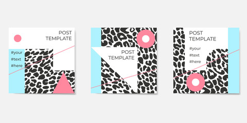 A large set of abstract social media post templates