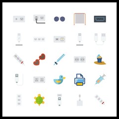 plastic icons set. summer, wire, button and information graphic works