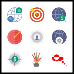 point icons set. sport, network, dart and smart graphic works