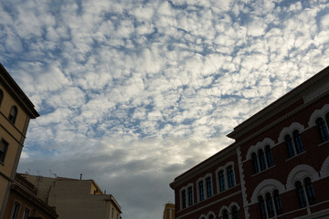Fototapeta na wymiar Clouds over the Sardinian town of Cagliari