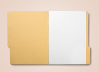 Brown Envelope document with paper on white