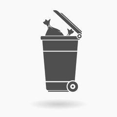 Cardboard Paper Recycle Wheelie Bin Icon Illustration Silhouette